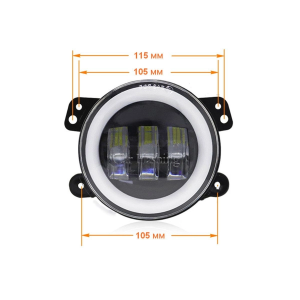 Противотуманная LED фара FOG-04 45W+DRL 4" 5000K. Photo 3