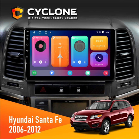 Штатная Автомагнитола Hyundai Santa Fe 2006-2012 Cyclone 2+32GB