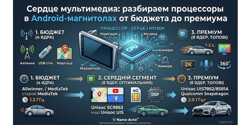 Процессоры в Android-магнитолах: от бюджетных до премиум