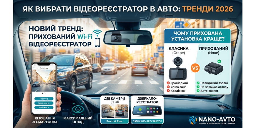 Как выбрать видеорегистратор в авто 2026: Wi-Fi и скрытая установка